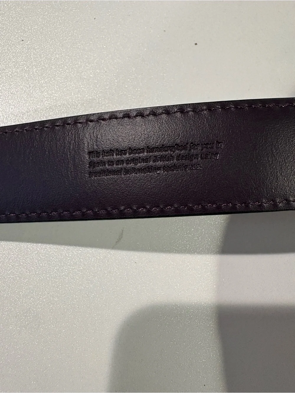 Rare Elliot Rhodes London Chameleon Buckle Glossy Carung Texture Espresso Belt
